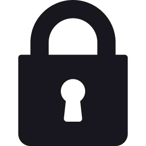 a black padlock with a key on it